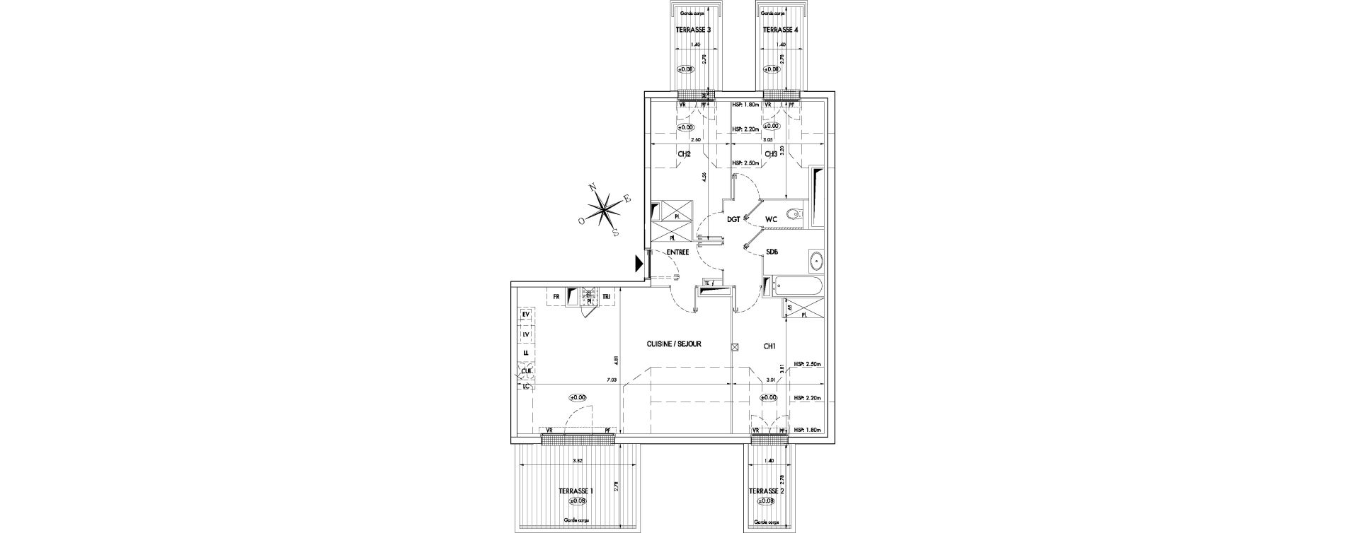 Appartement T4 de 79,60 m2 &agrave; Arcachon Centre