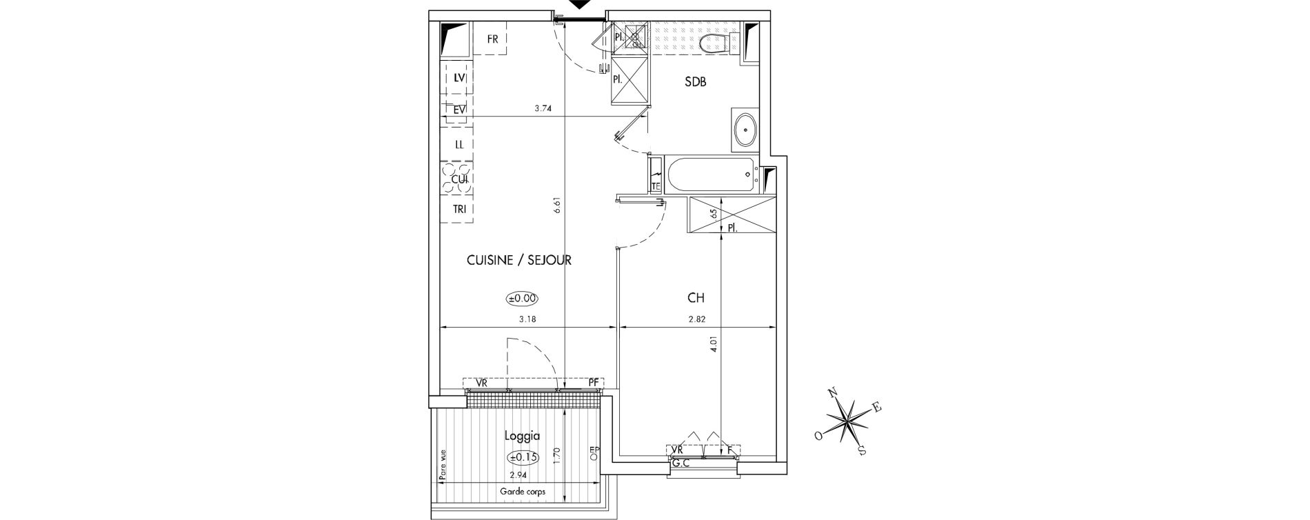 Appartement T2 de 41,00 m2 &agrave; Arcachon Centre
