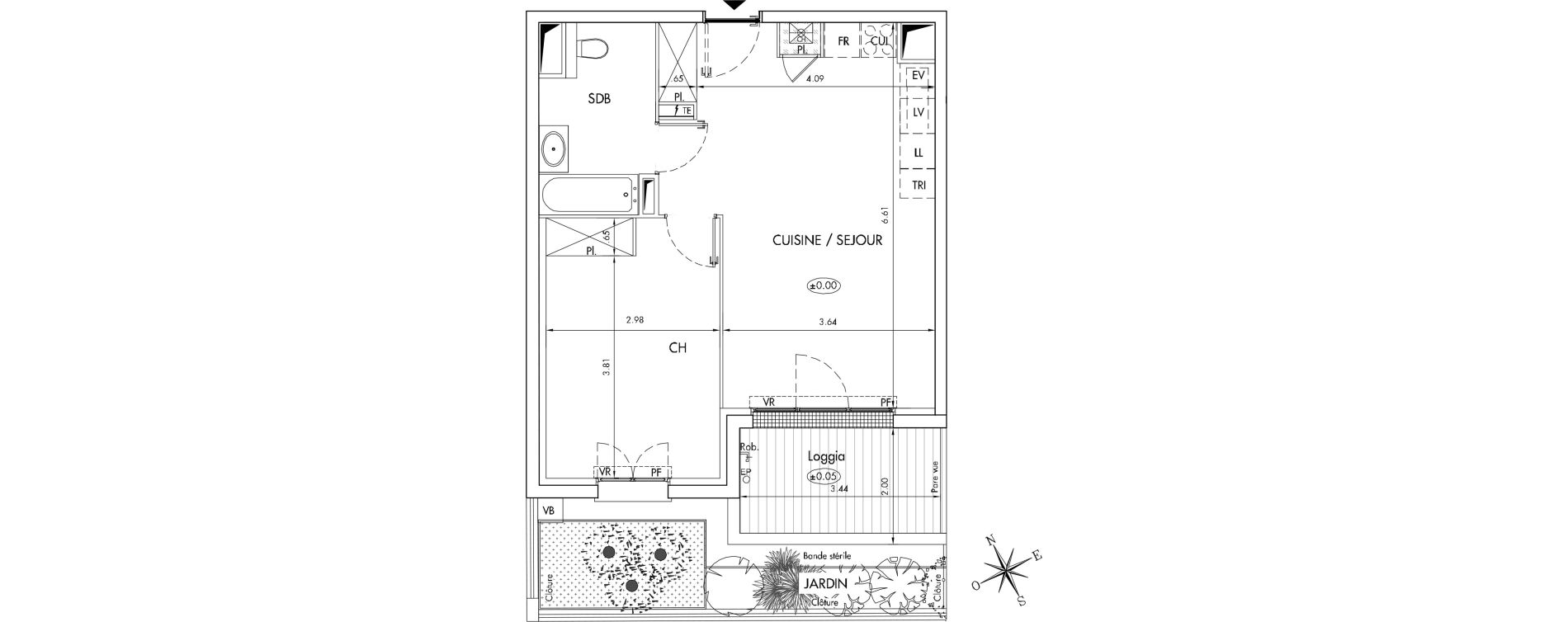 Appartement T2 de 46,30 m2 &agrave; Arcachon Centre