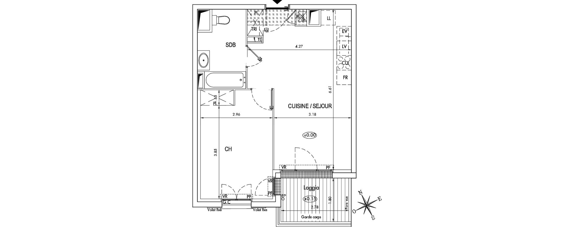 Appartement T2 de 43,00 m2 &agrave; Arcachon Centre
