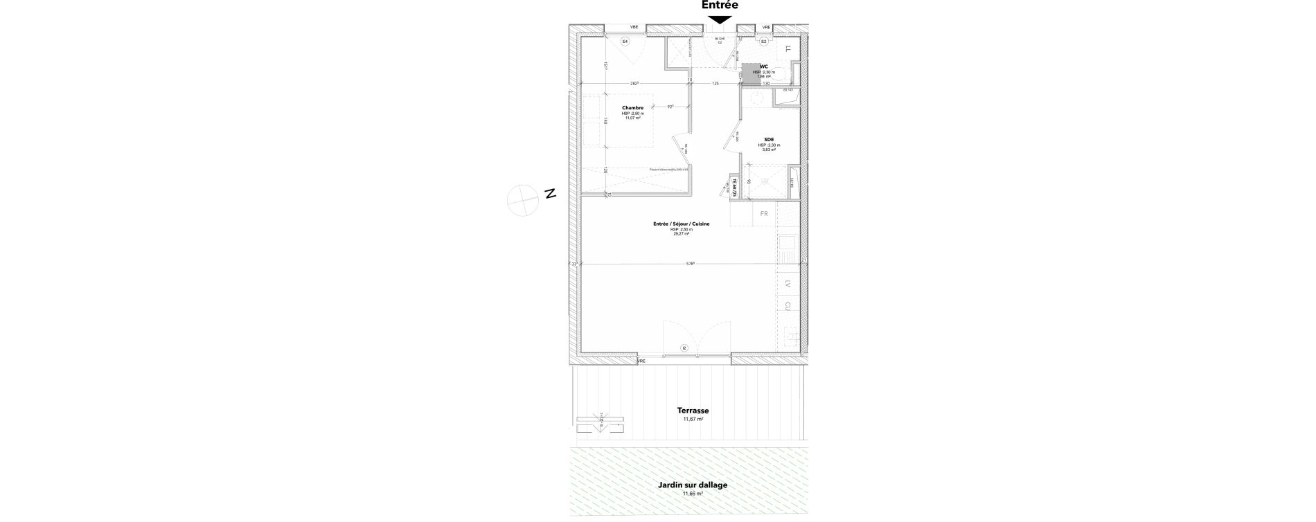 Appartement T2 de 46,01 m2 &agrave; Arcachon Centre