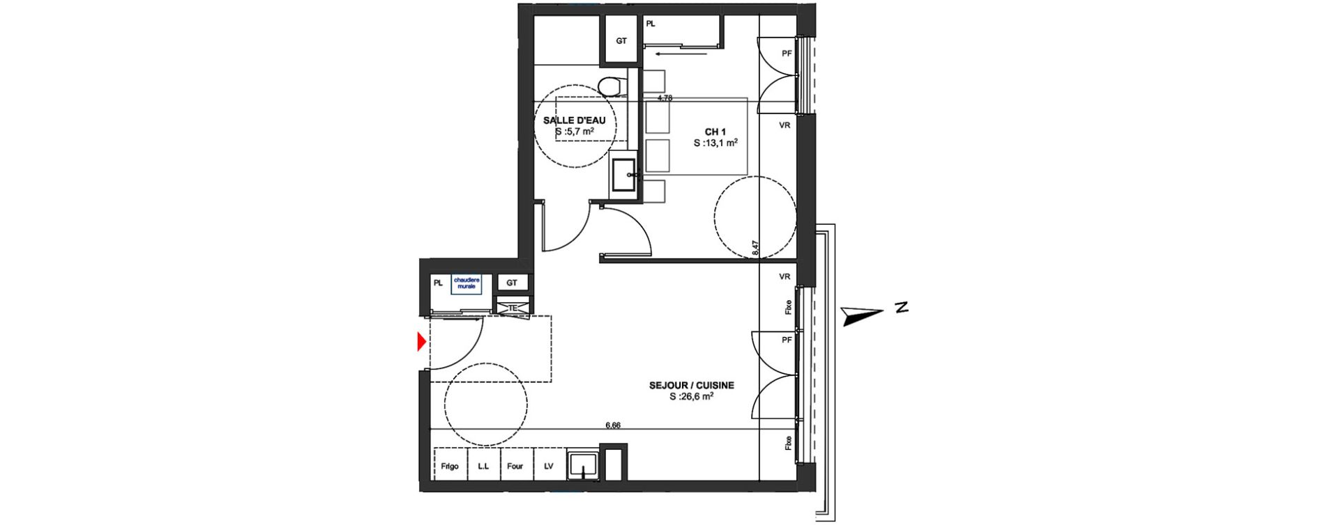 Appartement T2 de 45,40 m2 &agrave; Arcachon Centre