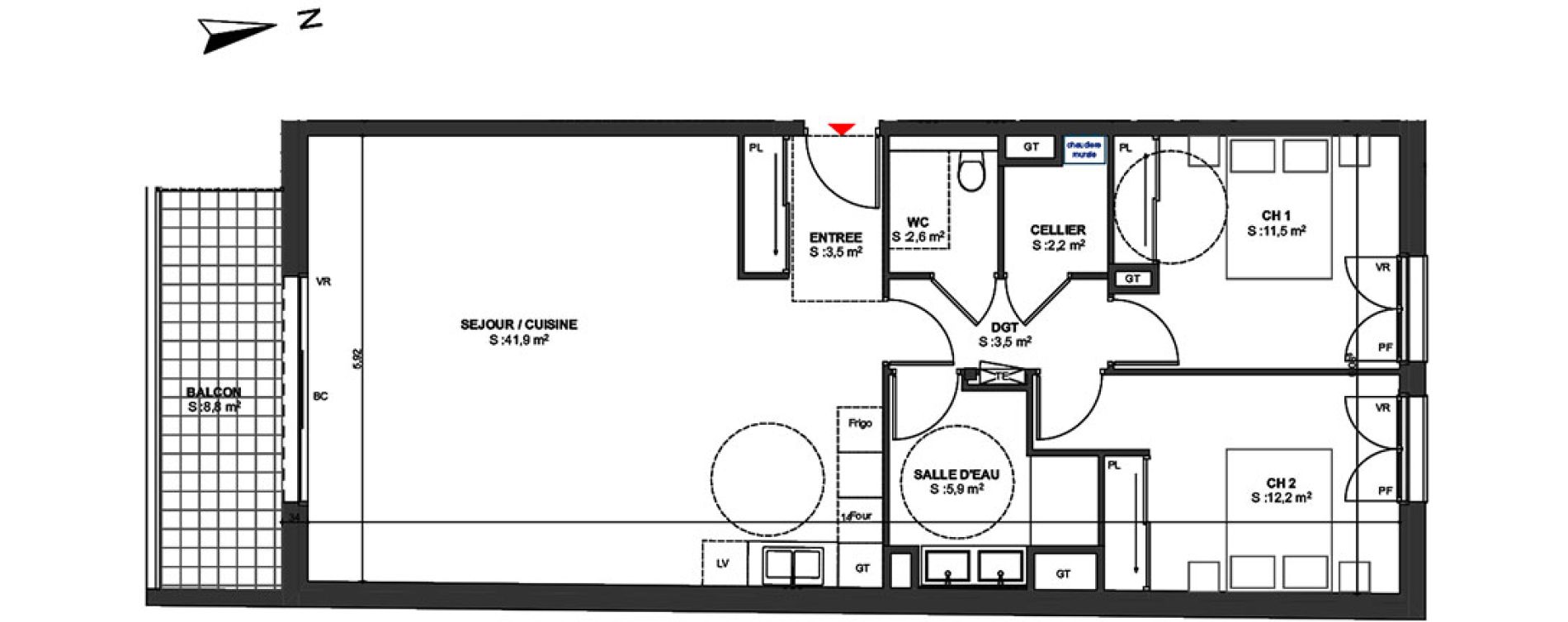 Appartement T3 de 83,30 m2 &agrave; Arcachon Centre
