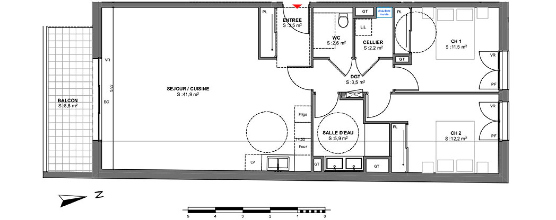 Appartement T3 de 83,30 m2 &agrave; Arcachon Centre