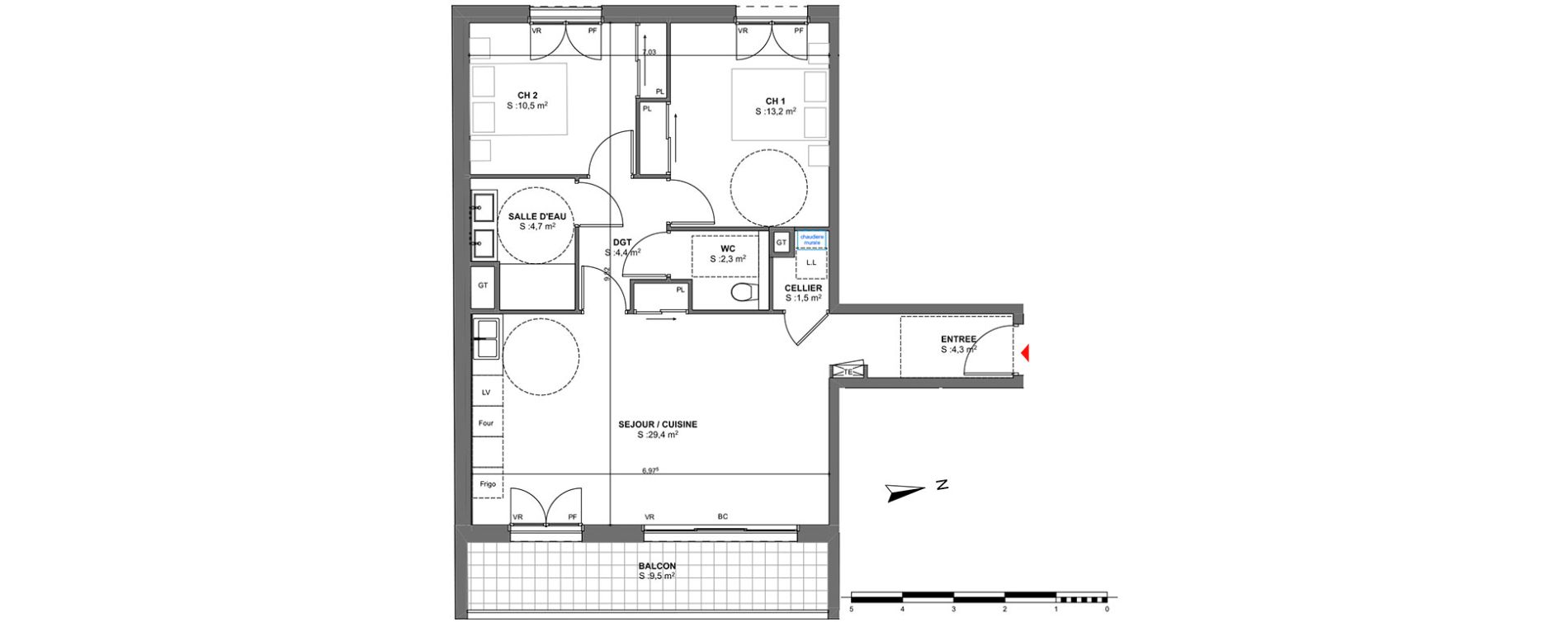 Appartement T3 de 70,30 m2 &agrave; Arcachon Centre