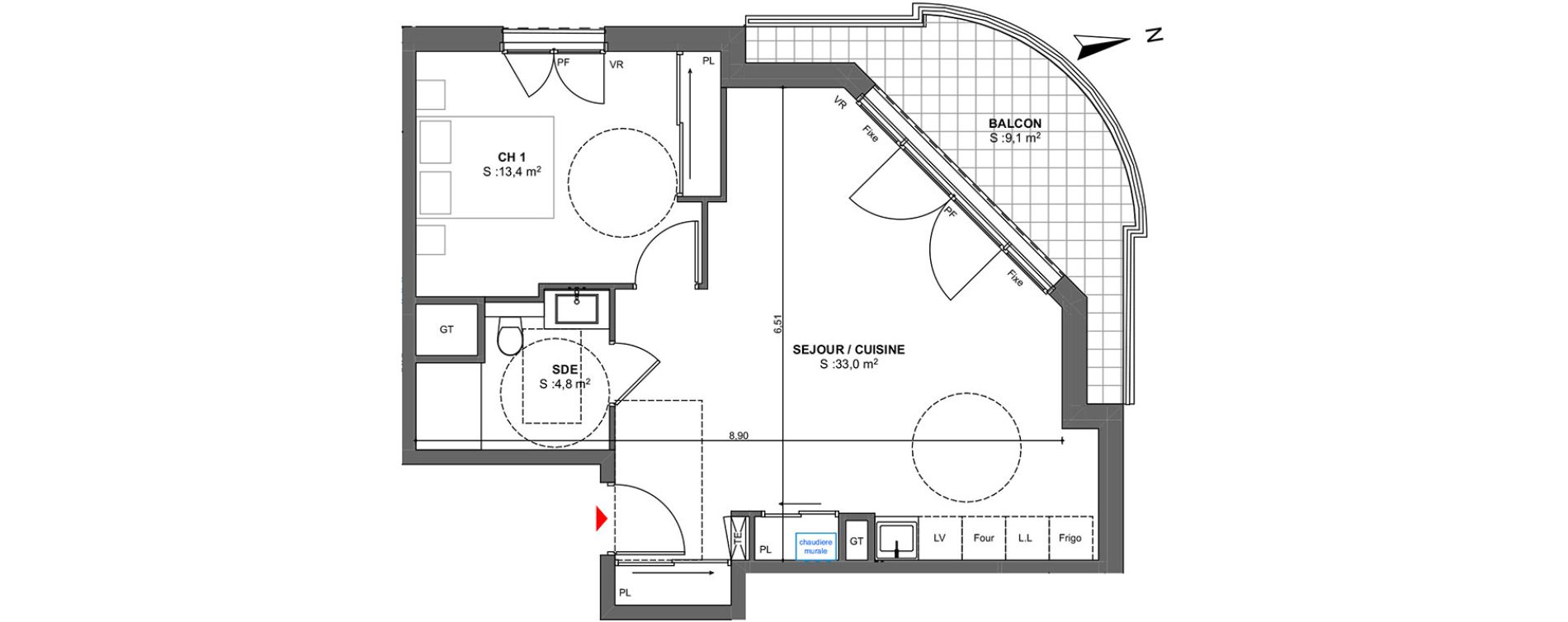 Appartement T2 de 51,20 m2 &agrave; Arcachon Centre