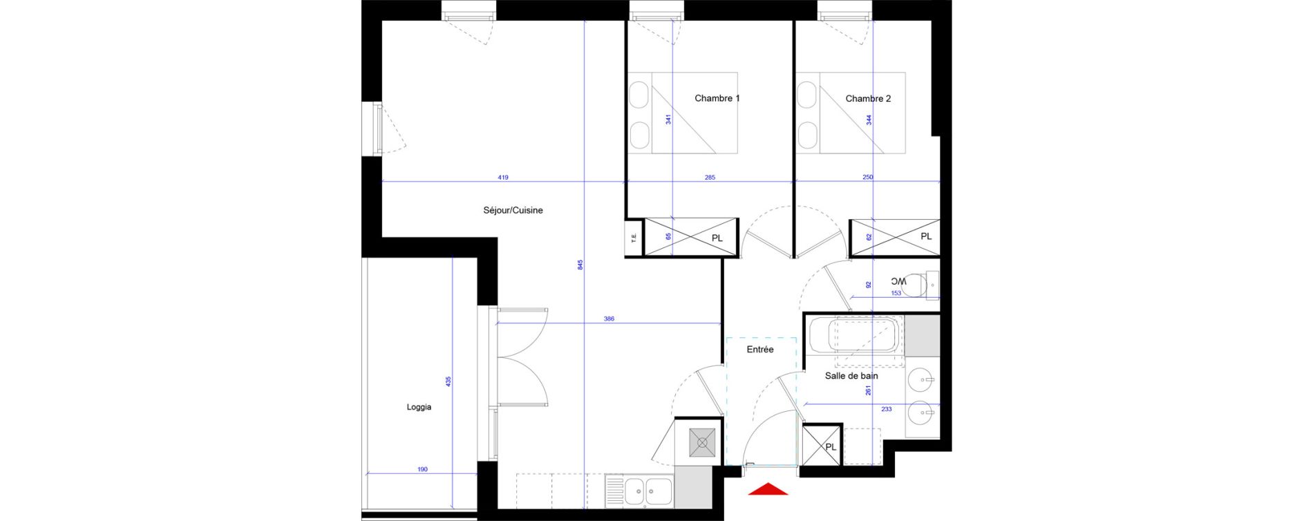 Appartement T3 de 65,51 m2 &agrave; Ar&egrave;s Centre