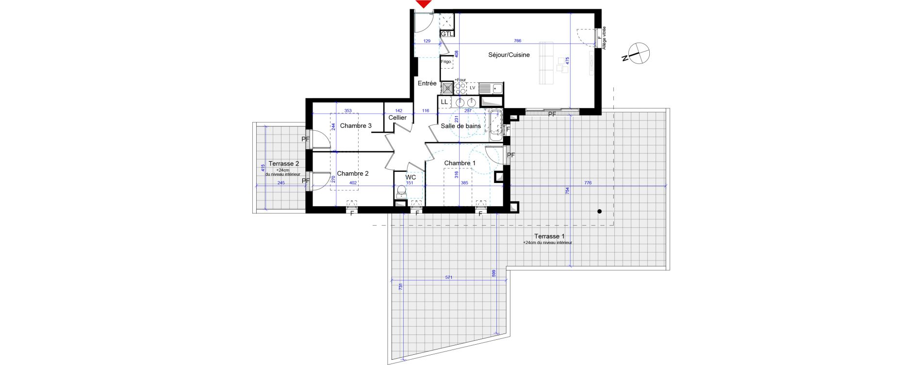 Appartement T4 de 87,77 m2 &agrave; Artigues-Pr&egrave;s-Bordeaux Centre