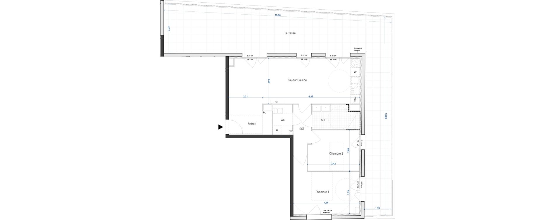 Appartement T3 de 64,70 m2 &agrave; Artigues-Pr&egrave;s-Bordeaux Centre