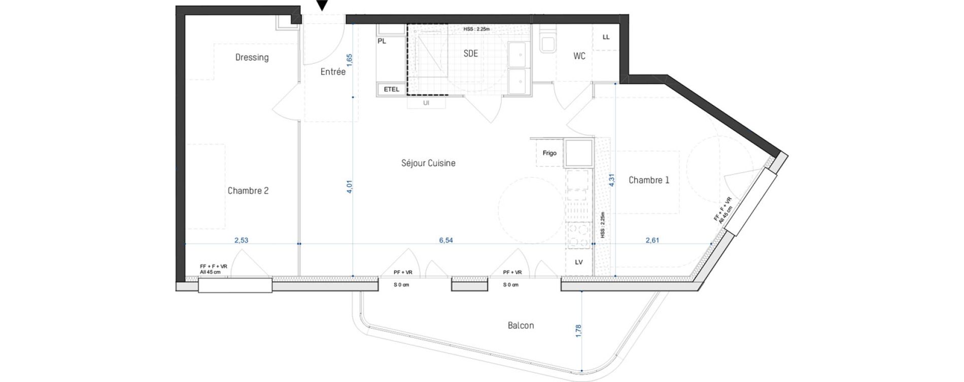 Appartement T3 de 63,70 m2 &agrave; Artigues-Pr&egrave;s-Bordeaux Centre