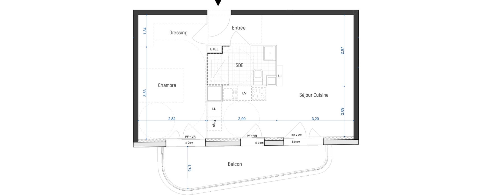 Appartement T2 de 44,50 m2 &agrave; Artigues-Pr&egrave;s-Bordeaux Centre