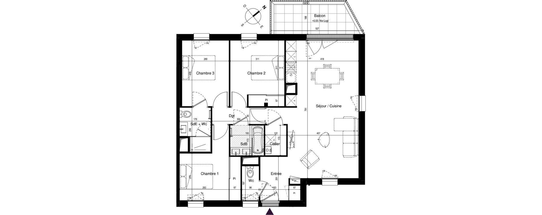 Appartement T4 de 84,92 m2 &agrave; Artigues-Pr&egrave;s-Bordeaux Centre