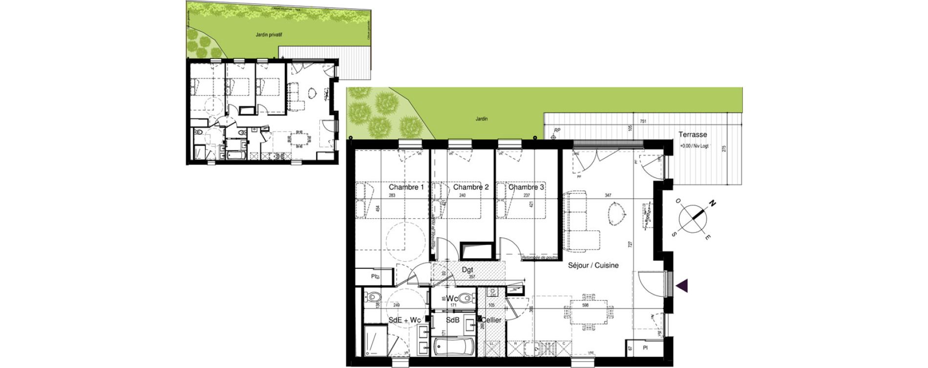 Appartement T4 de 87,17 m2 &agrave; Artigues-Pr&egrave;s-Bordeaux Centre