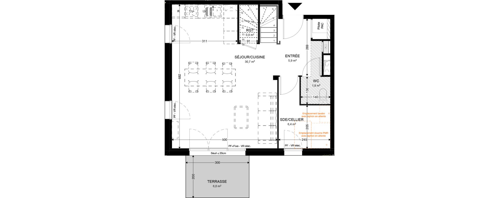 Duplex T4 de 91,90 m2 &agrave; Audenge Centre