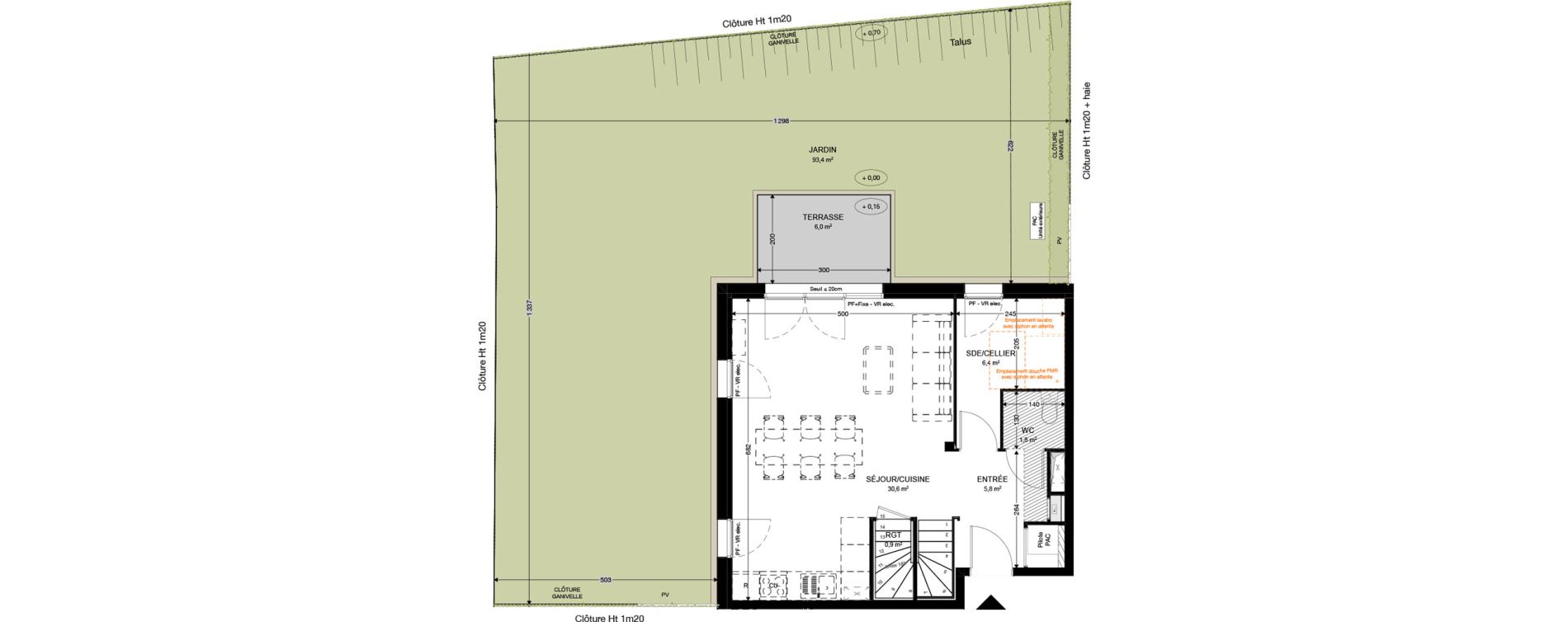 Duplex T4 de 91,80 m2 &agrave; Audenge Centre