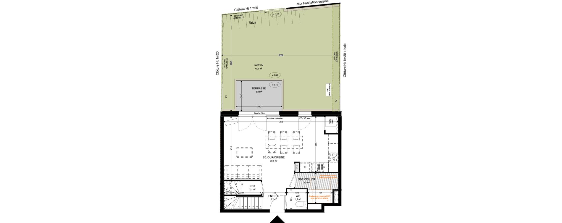 Duplex T4 de 87,20 m2 &agrave; Audenge Centre