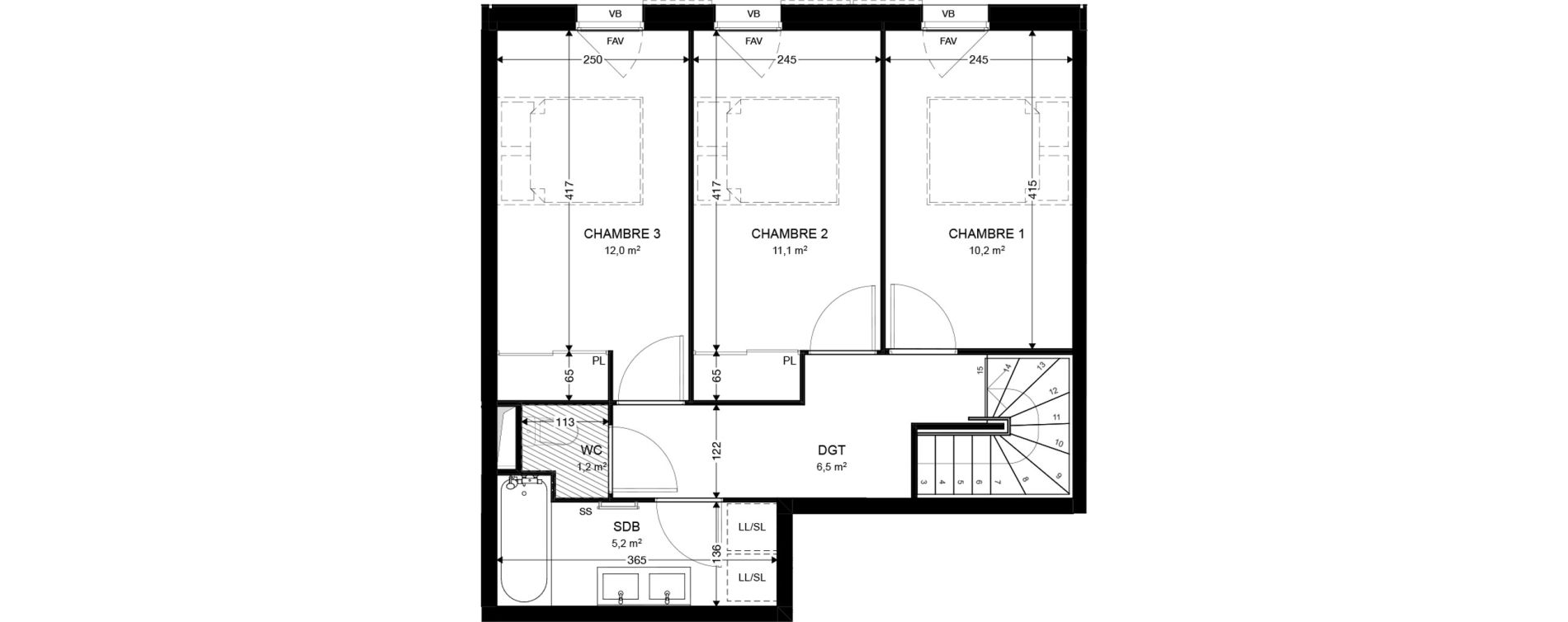 Duplex T4 de 87,20 m2 &agrave; Audenge Centre