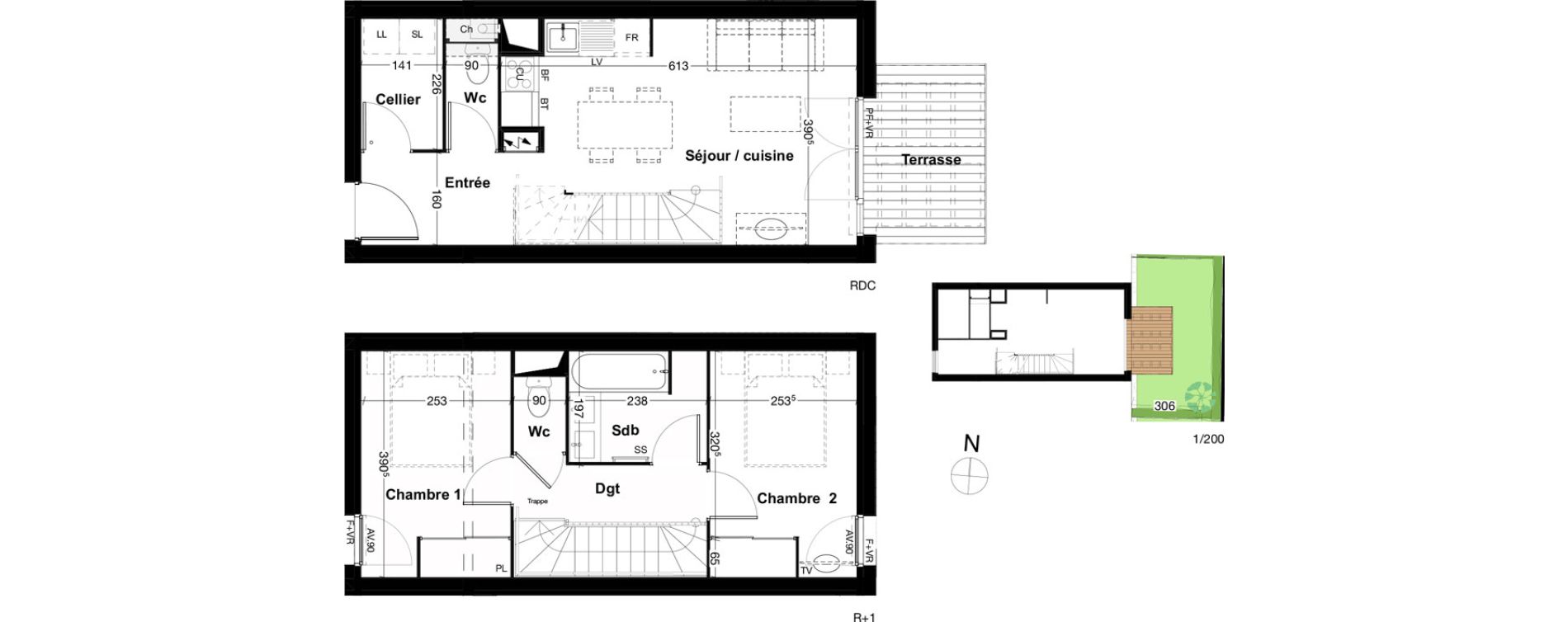 Duplex T3 de 58,34 m2 &agrave; Audenge Centre
