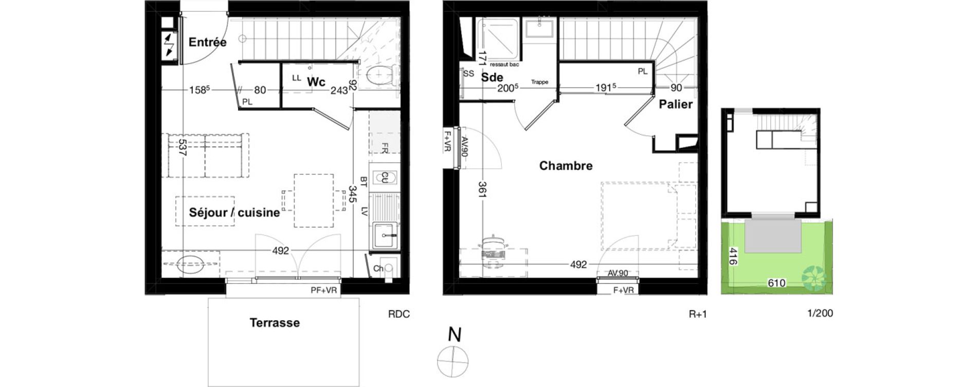 Duplex T2 de 45,75 m2 à Audenge Centre