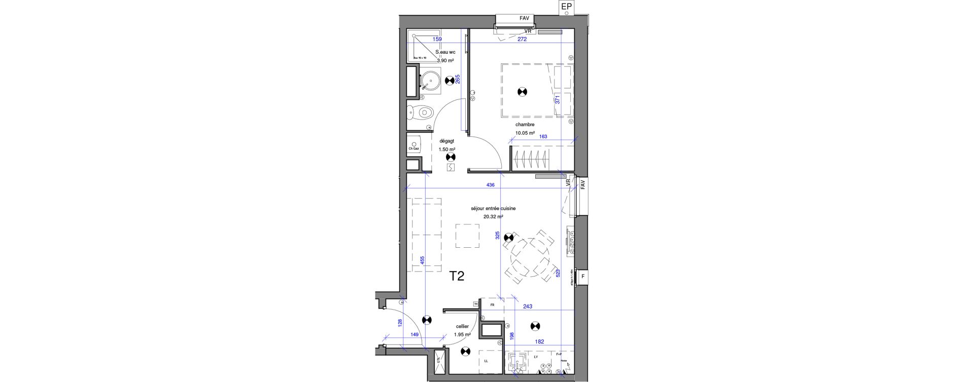 Appartement T2 de 37,72 m2 &agrave; Audenge Centre