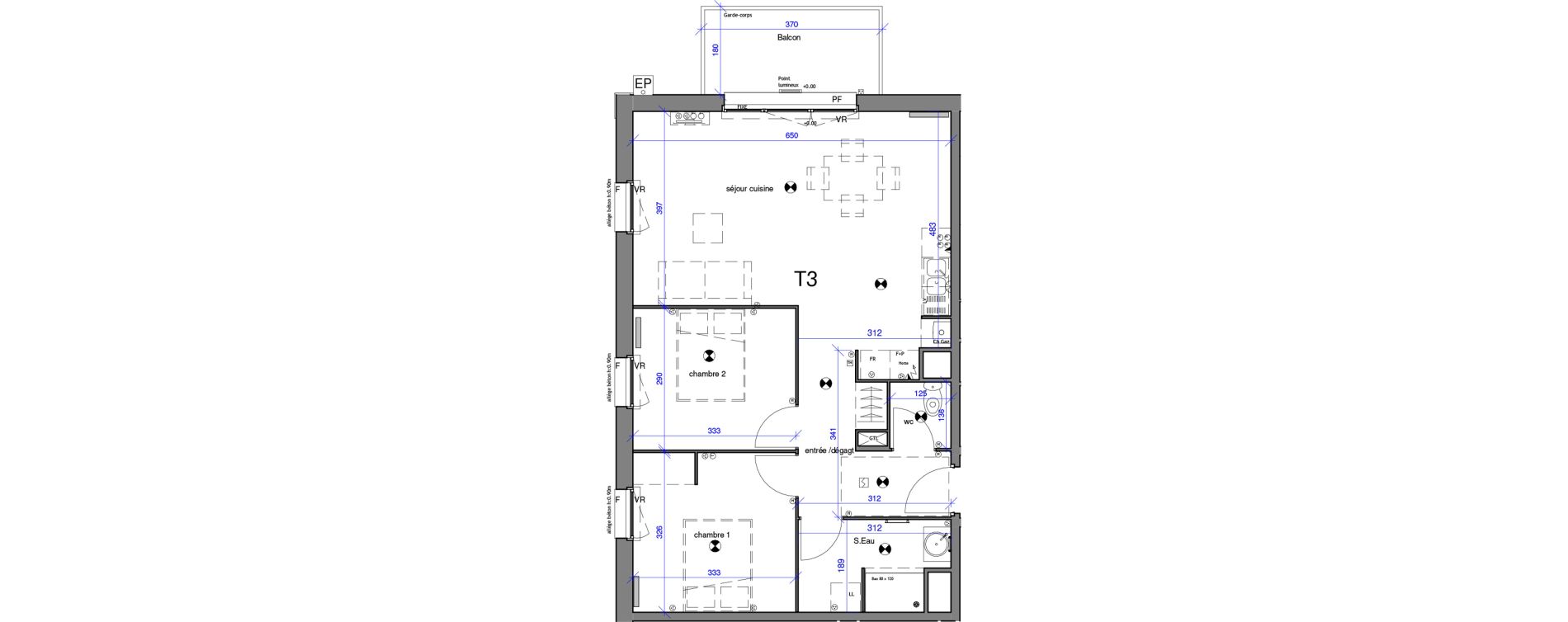 Appartement T3 de 64,06 m2 &agrave; Audenge Centre