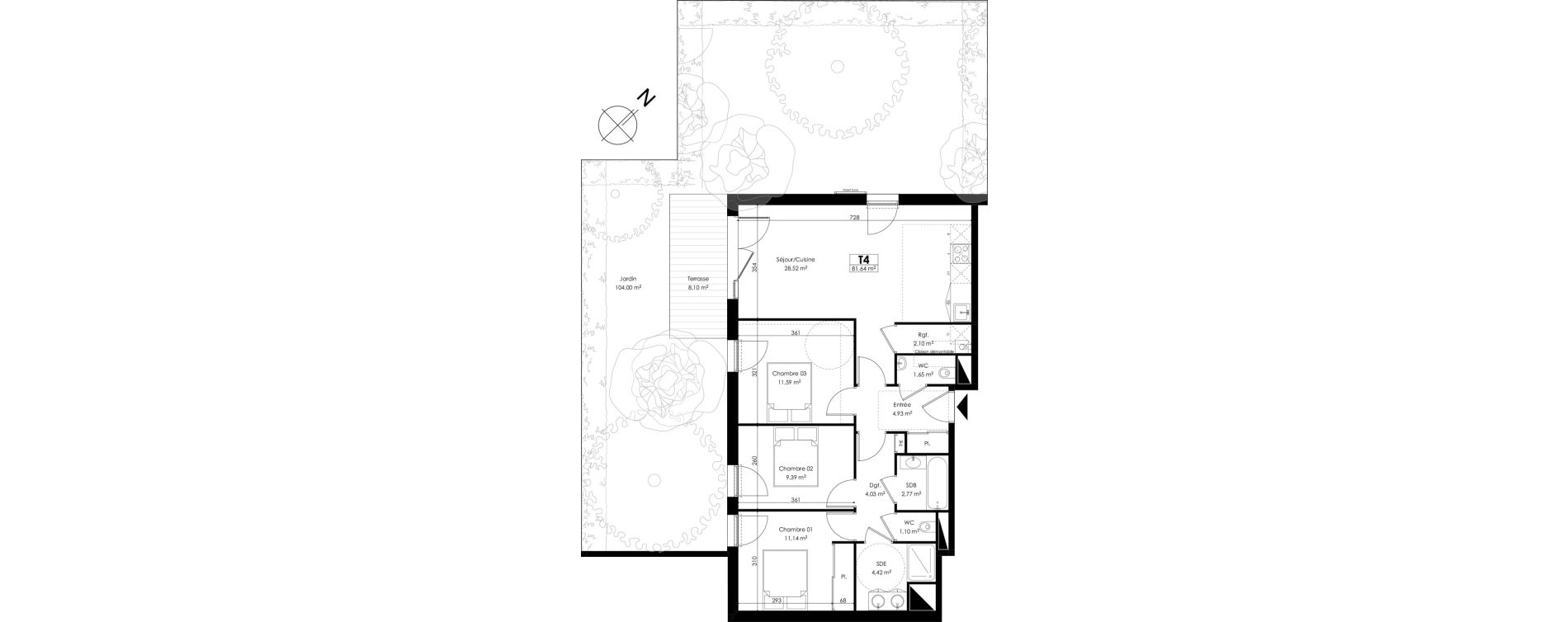 Appartement T4 de 81,64 m2 &agrave; Audenge Centre