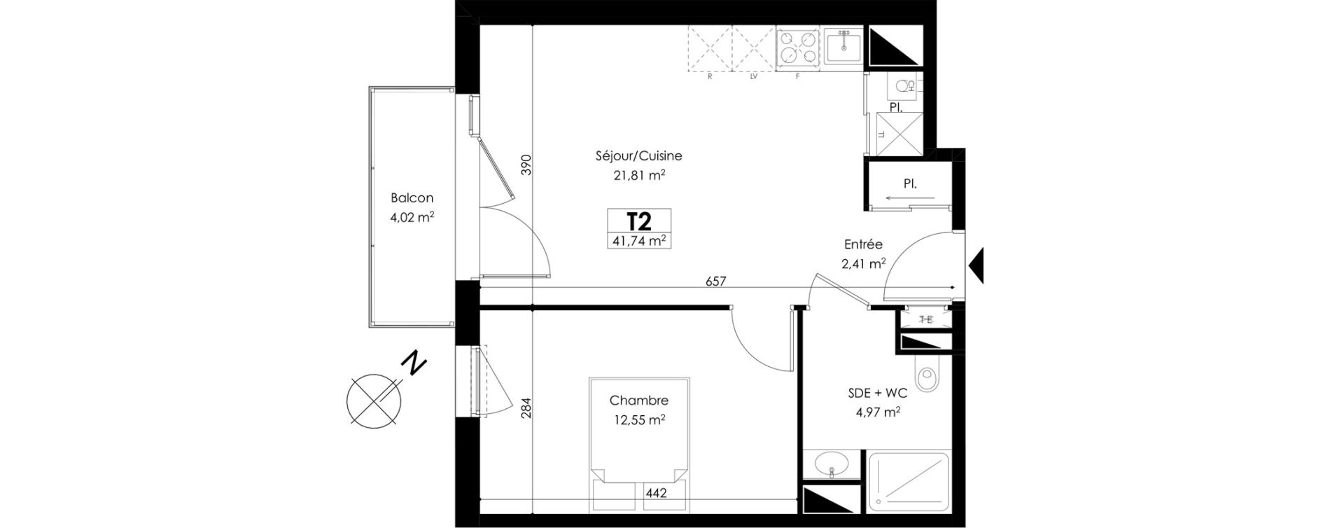 Appartement T2 de 41,74 m2 &agrave; Audenge Centre