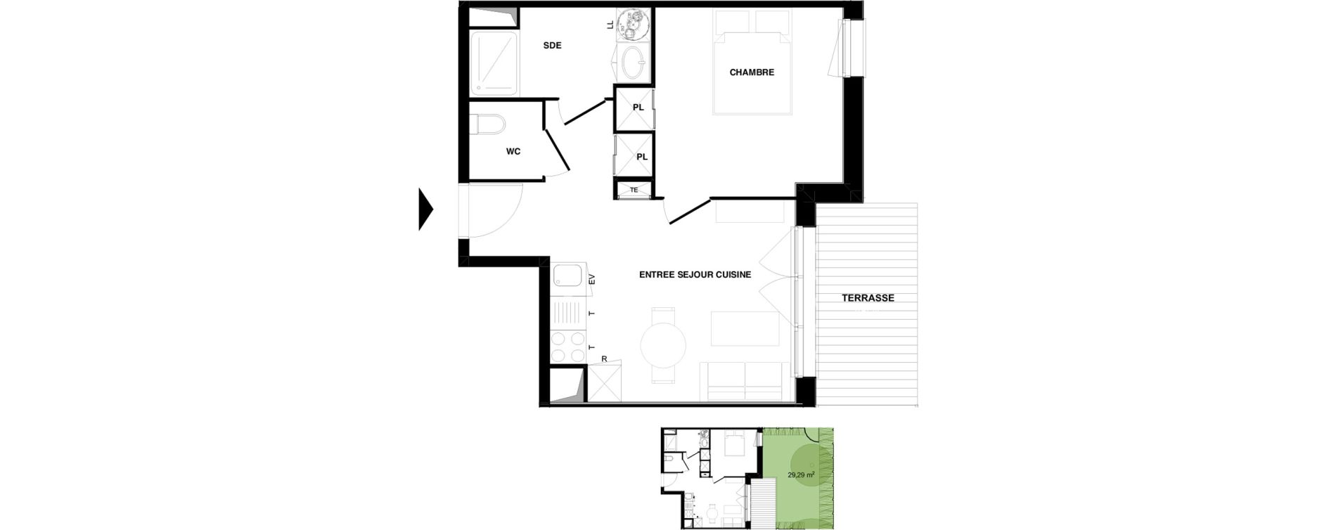 Appartement T2 de 37,37 m2 &agrave; Audenge Centre