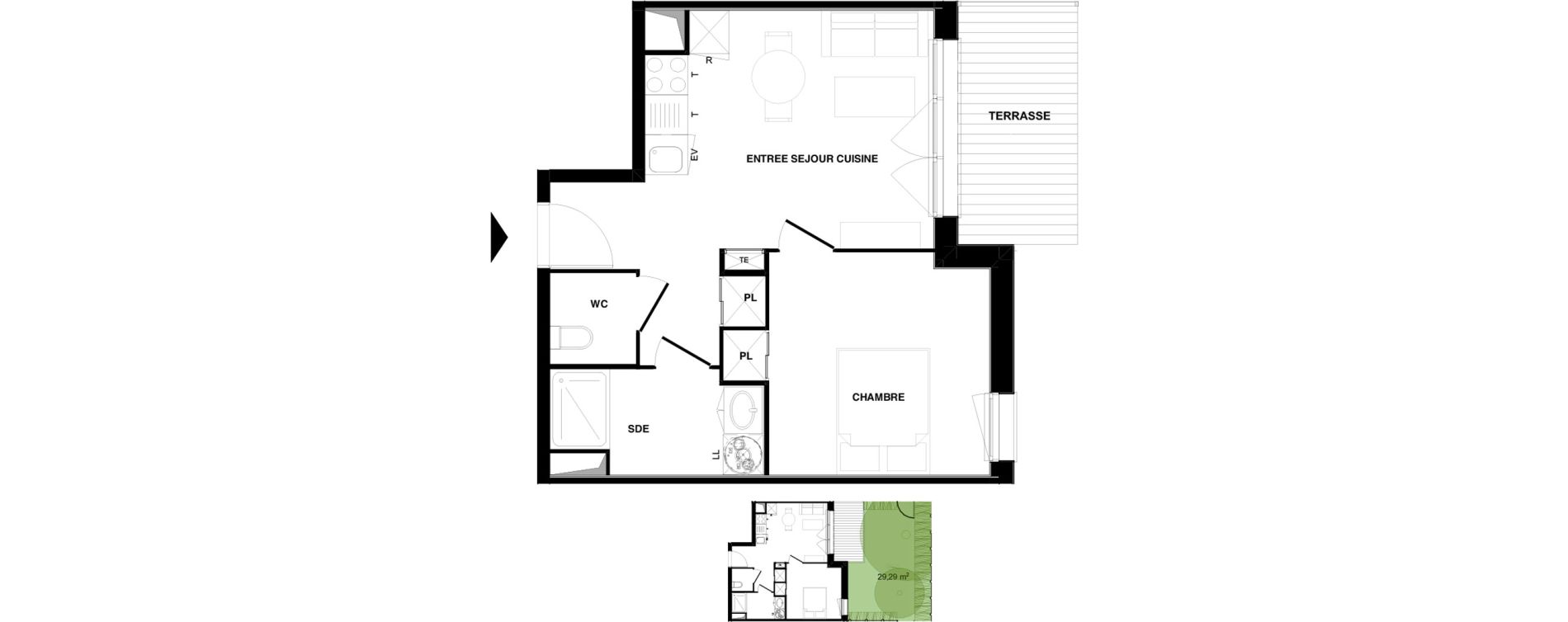 Appartement T2 de 37,37 m2 &agrave; Audenge Centre