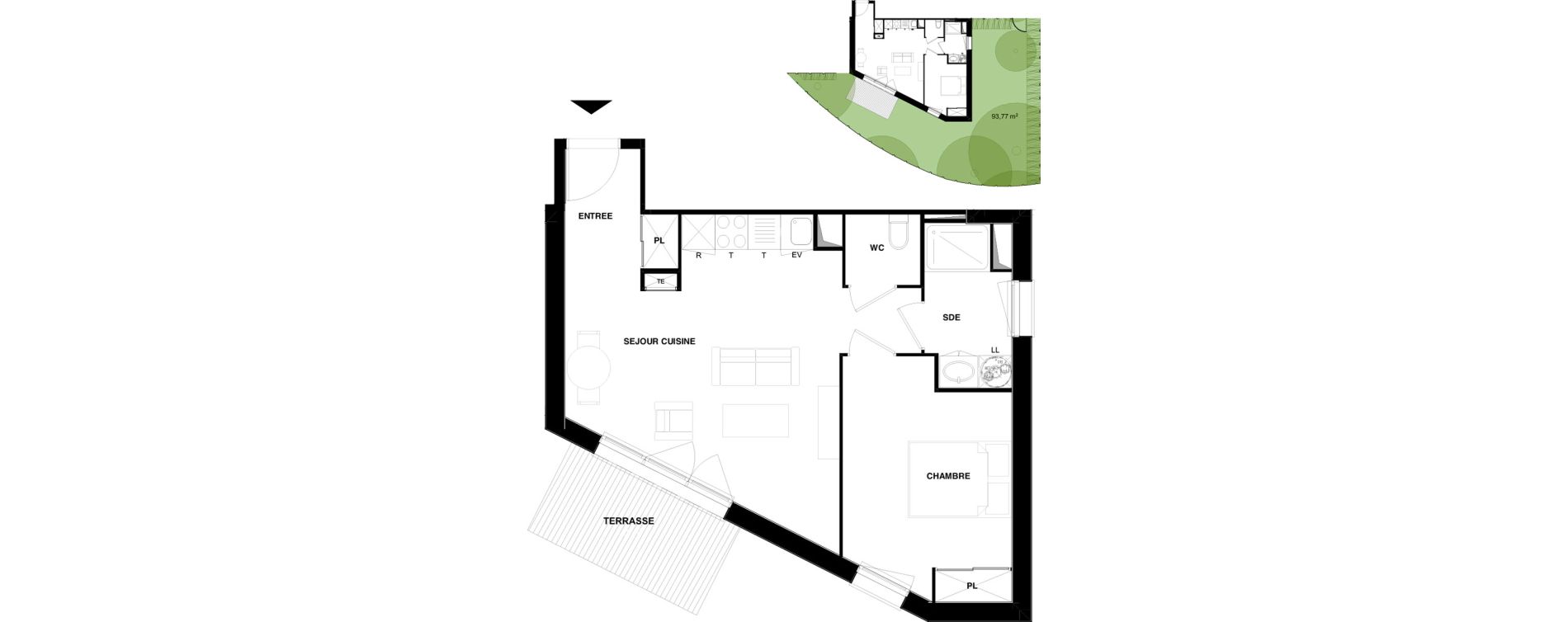 Appartement T2 de 46,16 m2 &agrave; Audenge Centre