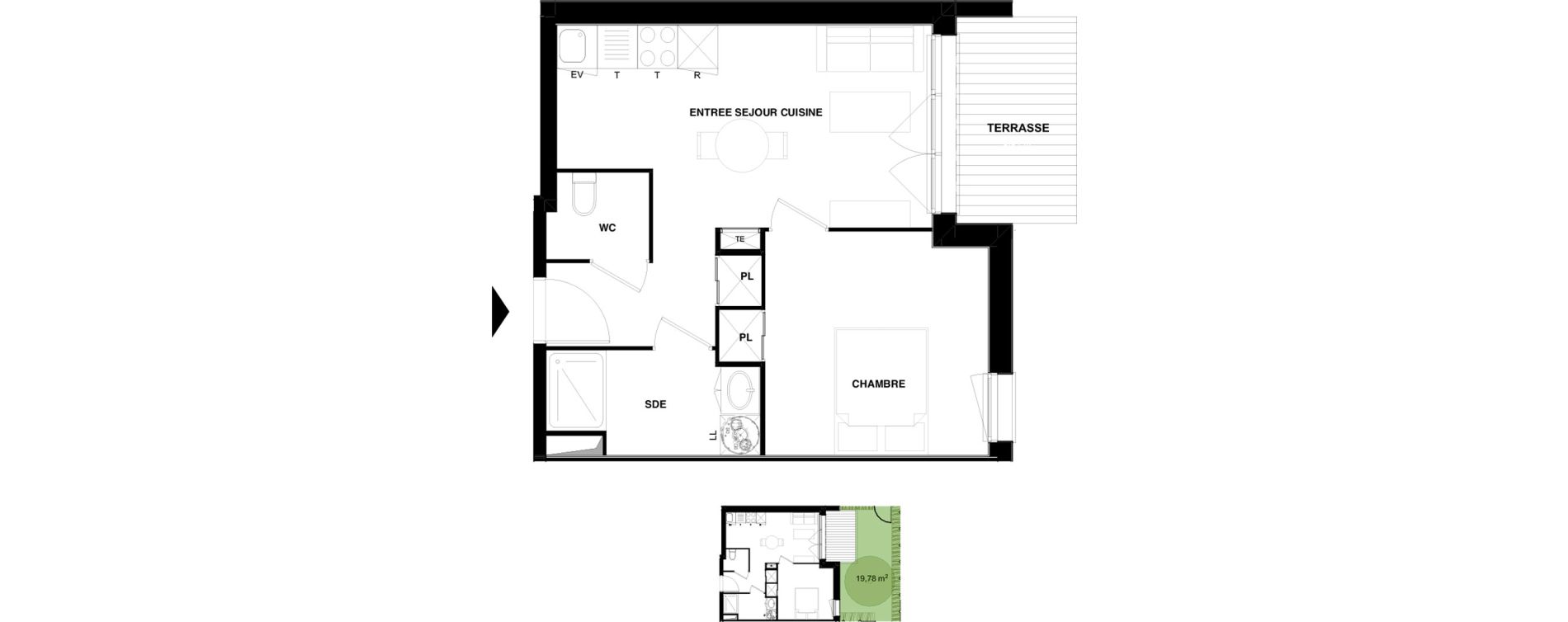 Appartement T2 de 37,93 m2 &agrave; Audenge Centre