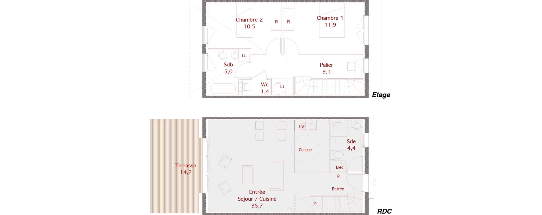 Maison T3 de 78,00 m2 &agrave; Audenge Centre