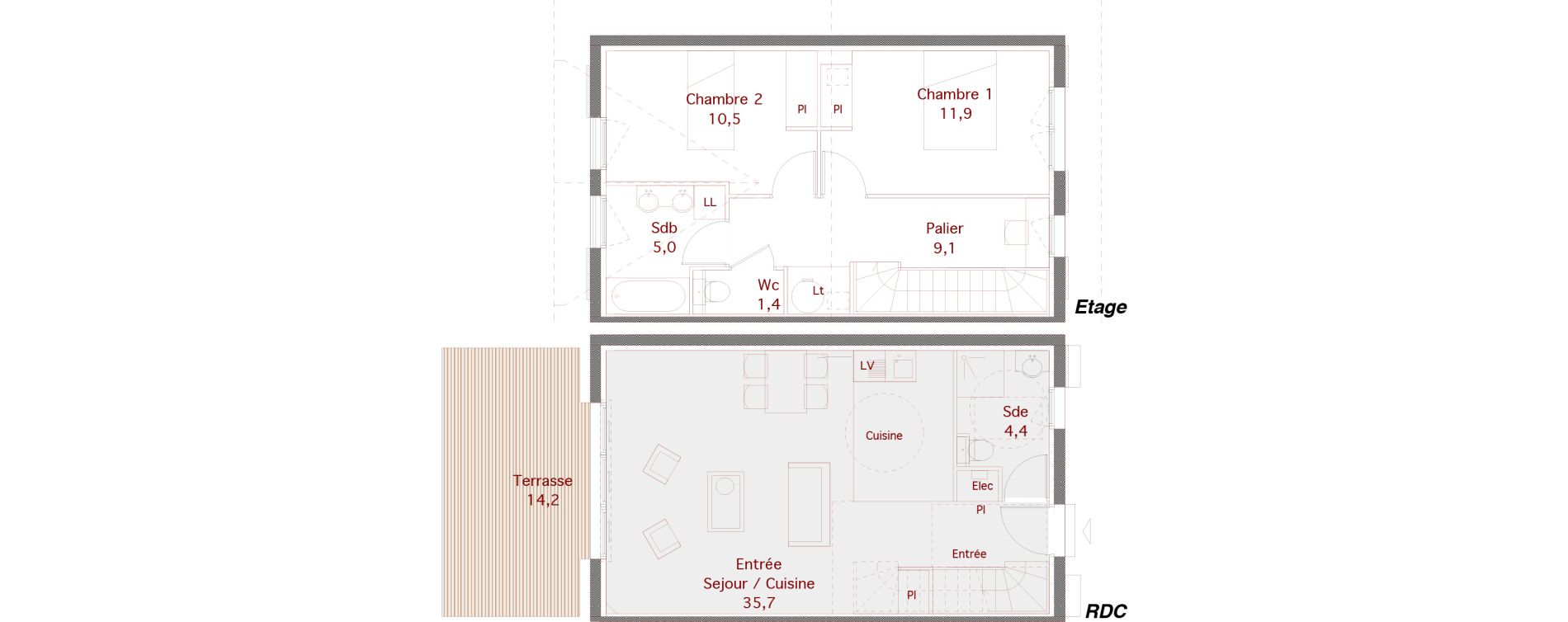 Maison T3 de 78,00 m2 &agrave; Audenge Centre