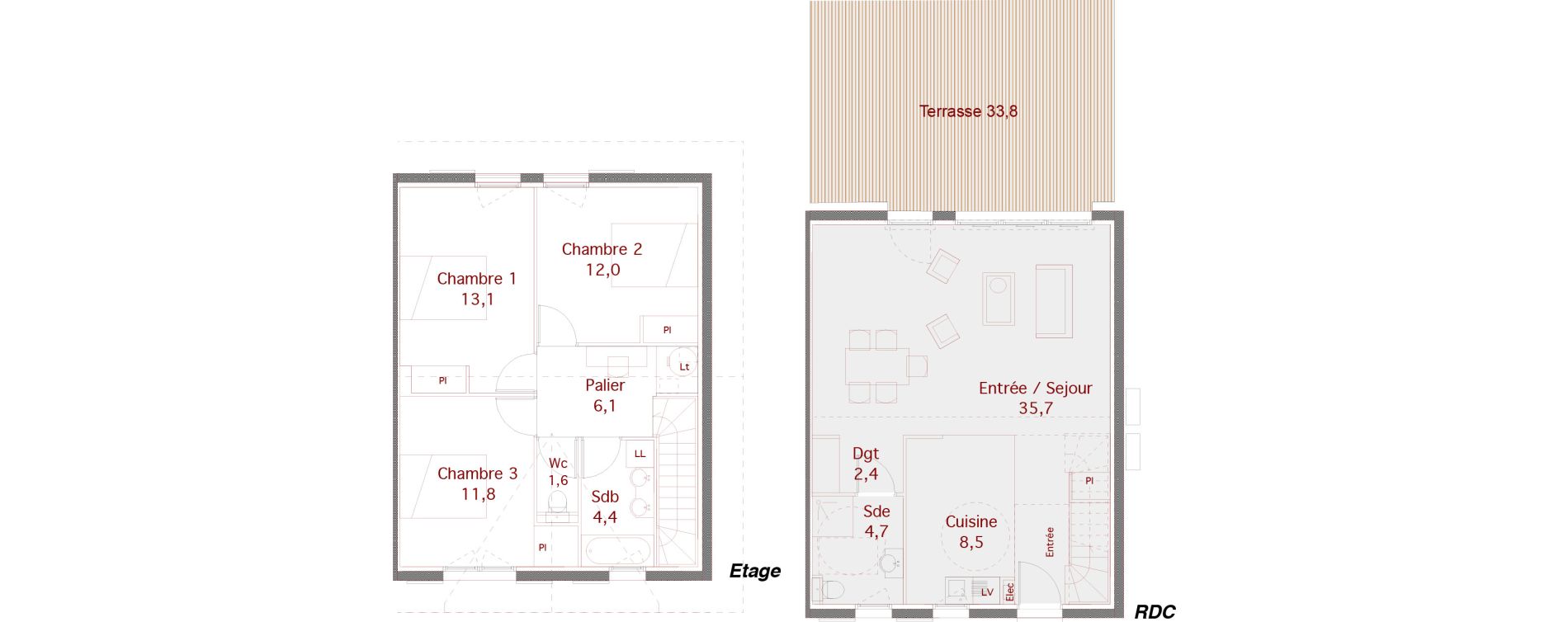 Maison T4 de 100,30 m2 &agrave; Audenge Centre