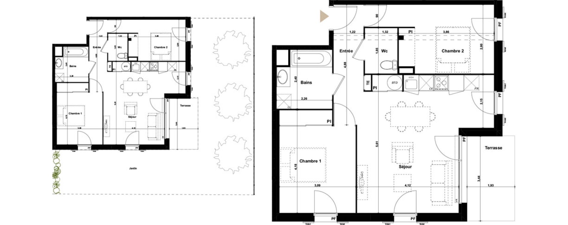 Appartement T3 de 62,85 m2 &agrave; Audenge Centre