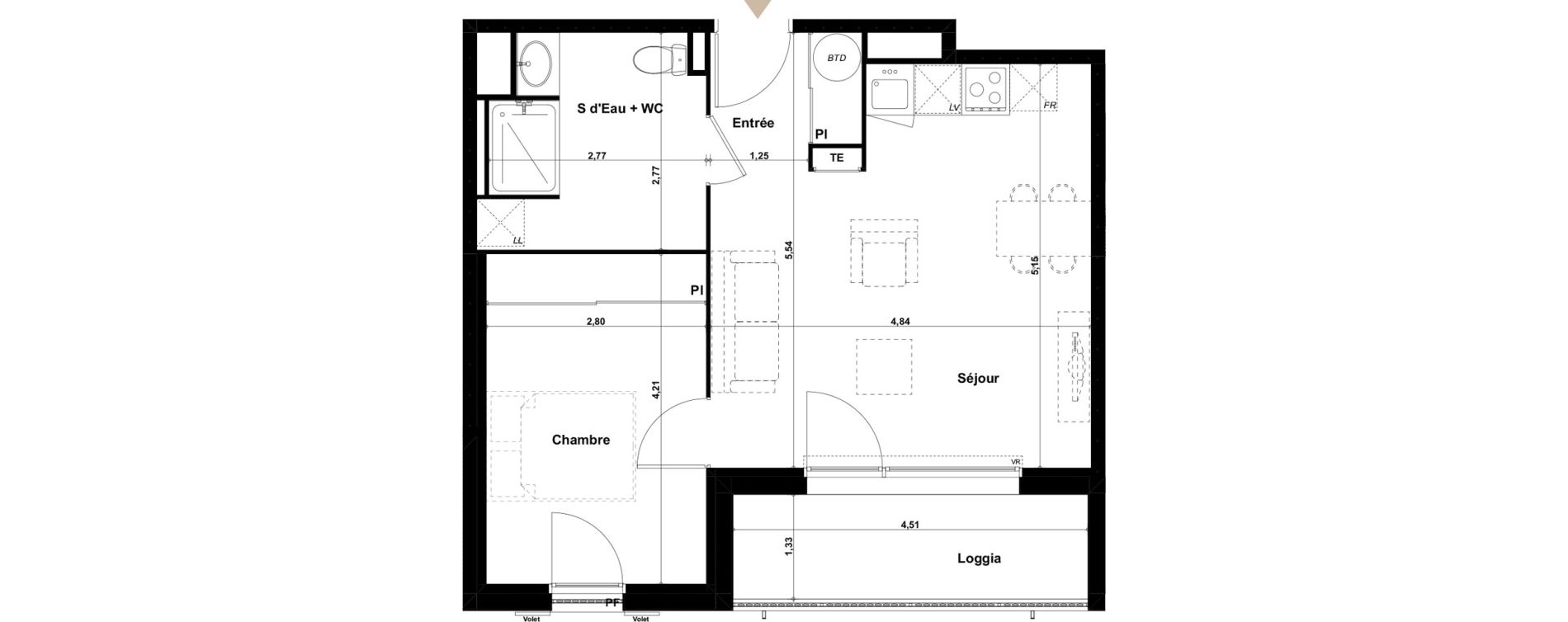 Appartement T2 de 45,00 m2 &agrave; Audenge Centre