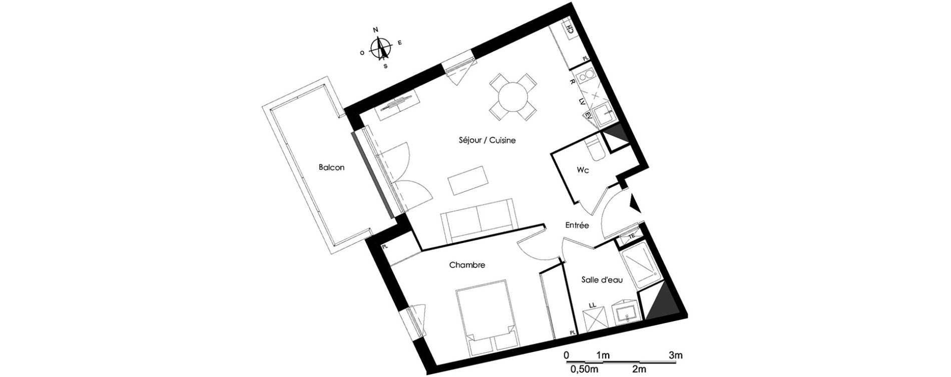 Appartement T2 de 50,00 m2 &agrave; Bassens Le moura