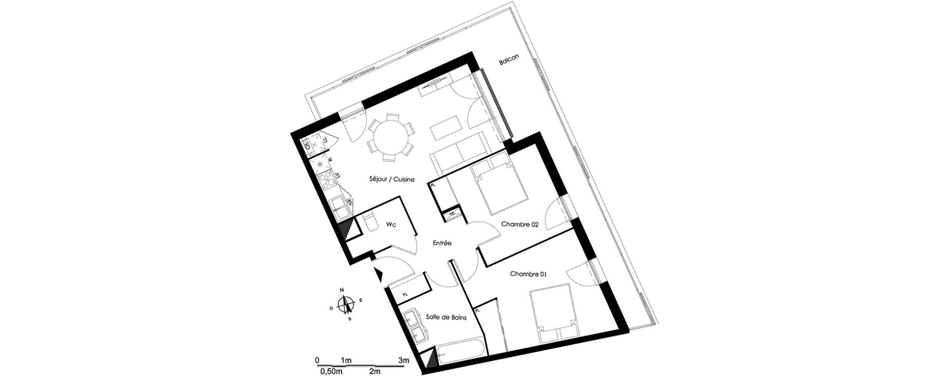 Appartement T3 de 62,52 m2 &agrave; Bassens Le moura