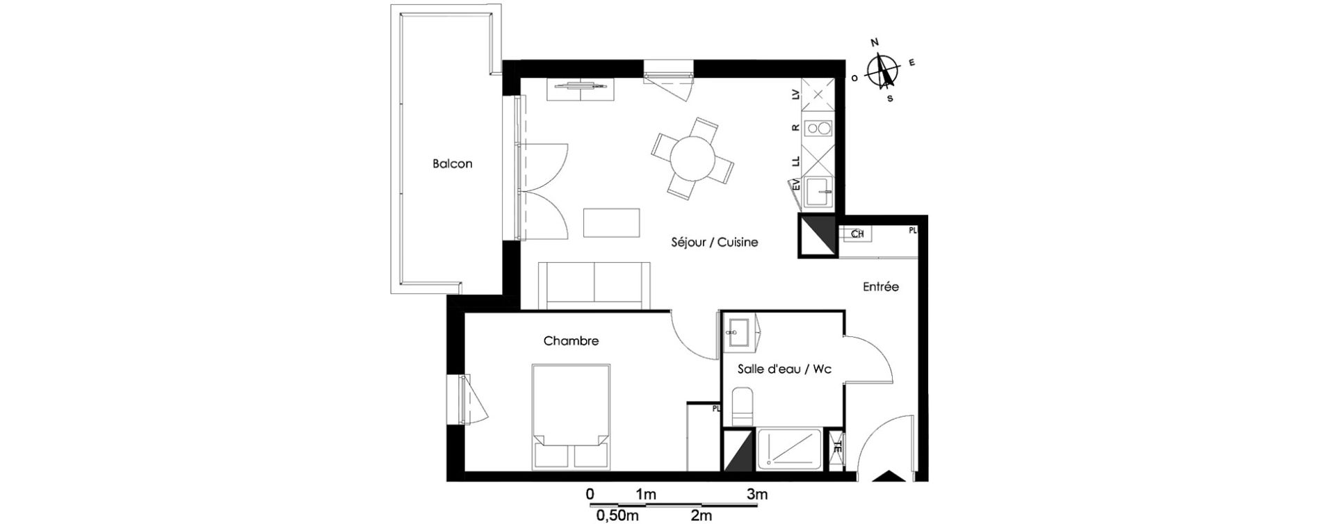 Appartement T2 de 47,80 m2 &agrave; Bassens Le moura