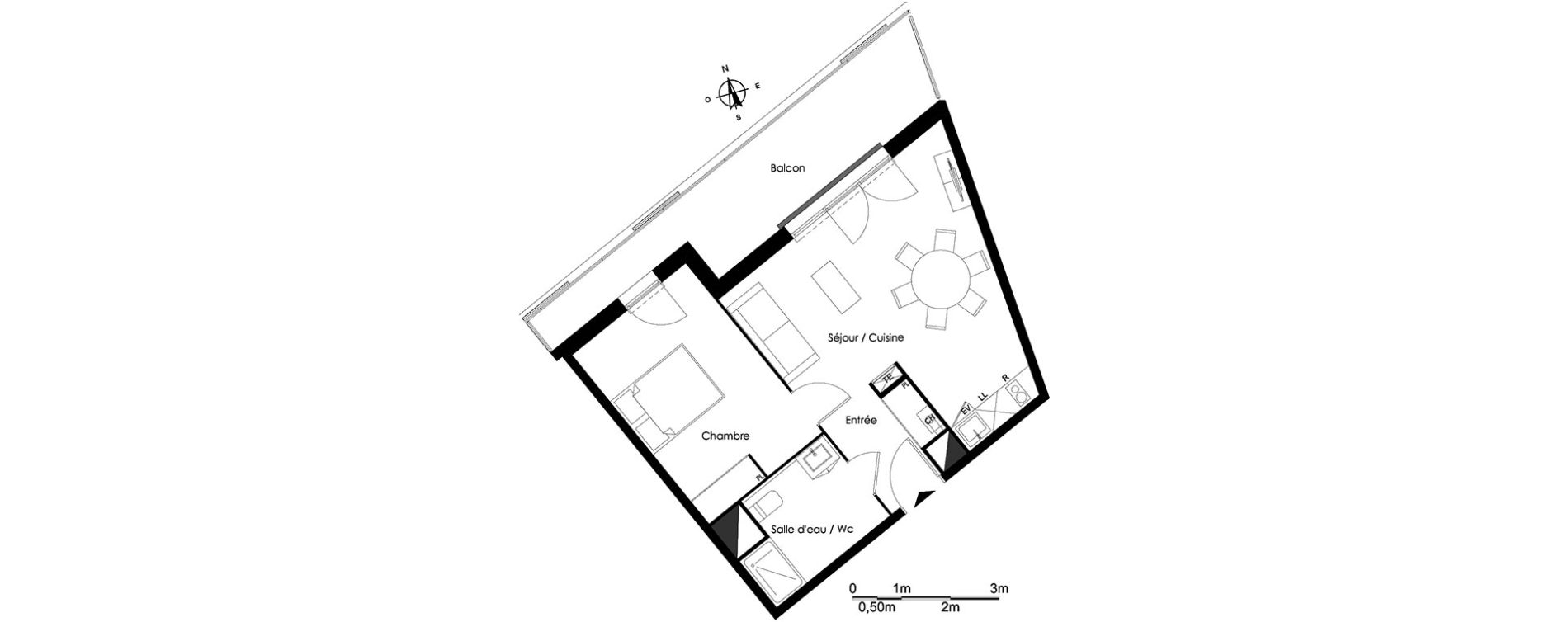 Appartement T2 de 45,62 m2 &agrave; Bassens Le moura