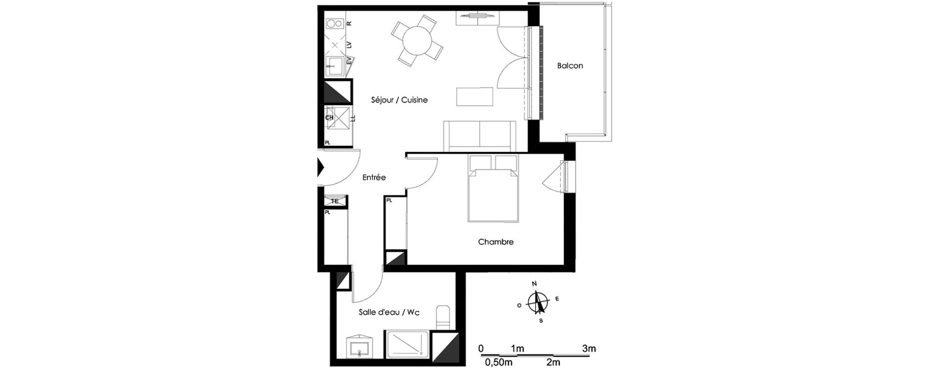 Appartement T2 de 48,54 m2 &agrave; Bassens Le moura