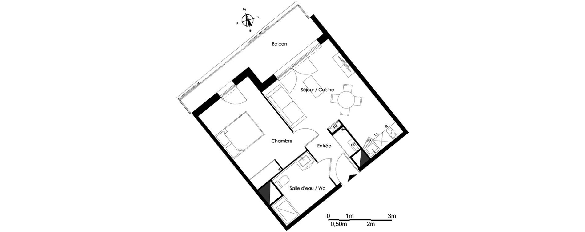 Appartement T2 de 40,80 m2 &agrave; Bassens Le moura