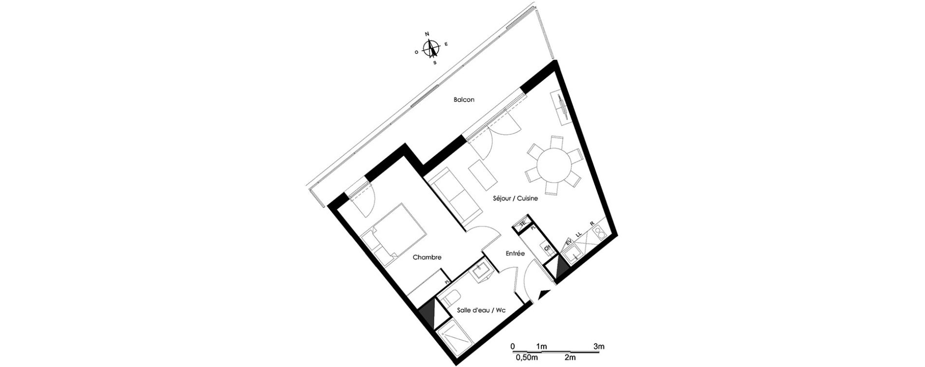 Appartement T2 de 45,61 m2 &agrave; Bassens Le moura