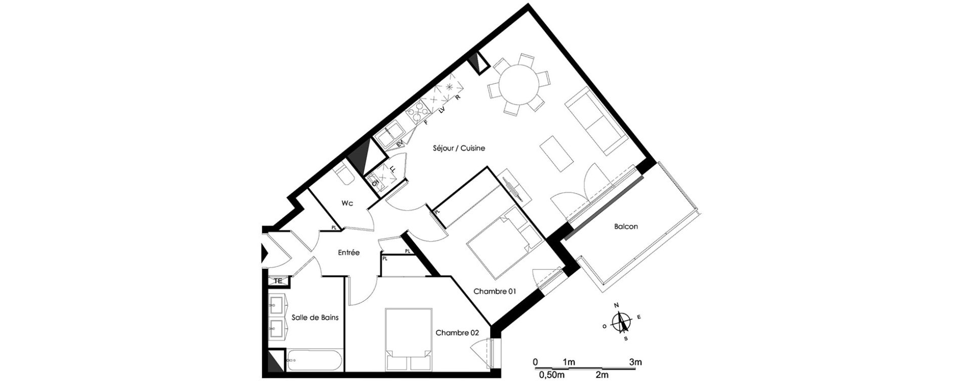 Appartement T3 de 67,79 m2 &agrave; Bassens Le moura