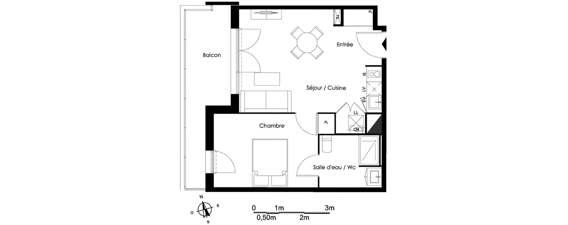 Appartement T2 de 41,05 m2 &agrave; Bassens Le moura