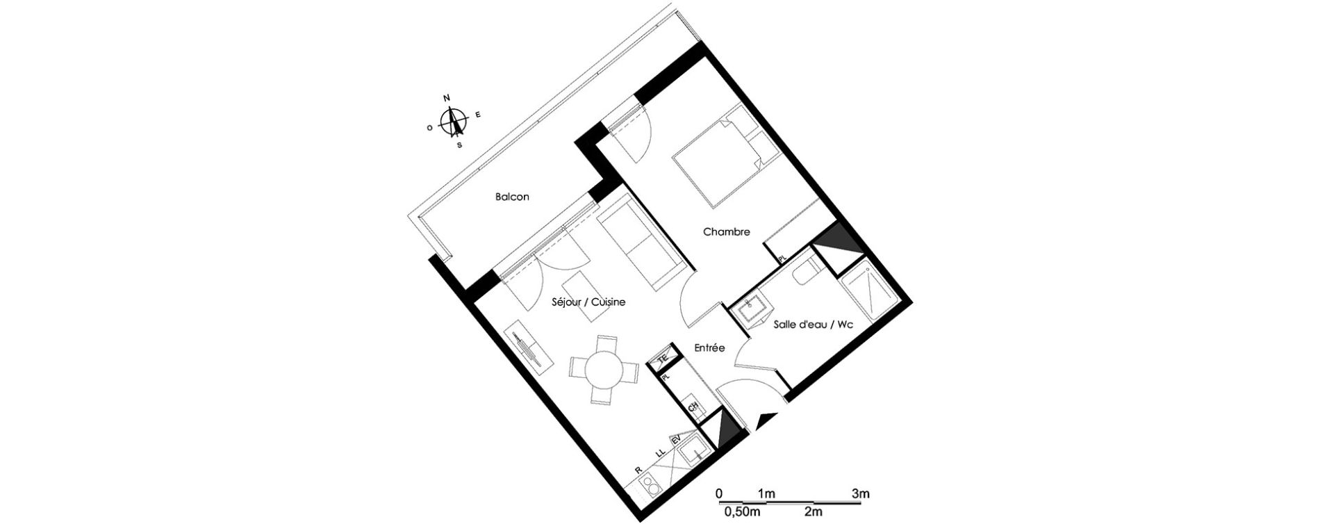 Appartement T2 de 41,01 m2 &agrave; Bassens Le moura