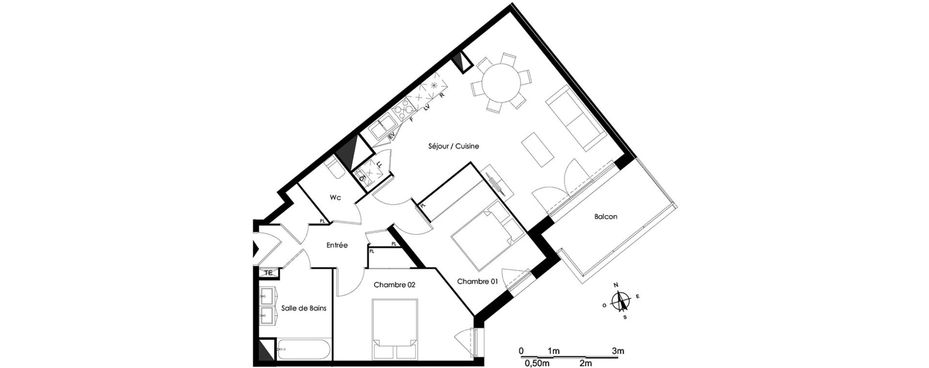 Appartement T3 de 67,79 m2 &agrave; Bassens Le moura