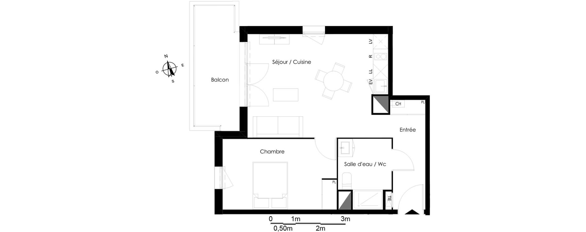 Appartement T2 de 47,16 m2 &agrave; Bassens Le moura