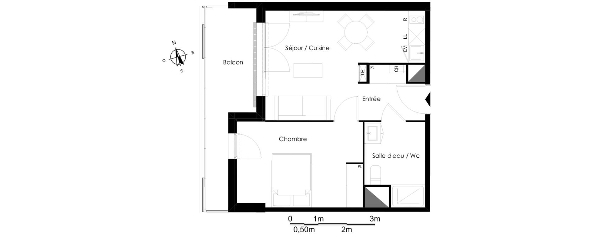 Appartement T2 de 40,13 m2 &agrave; Bassens Le moura