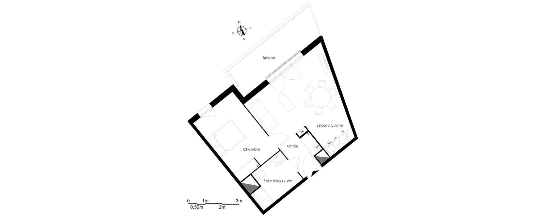 Appartement T2 de 45,65 m2 &agrave; Bassens Le moura